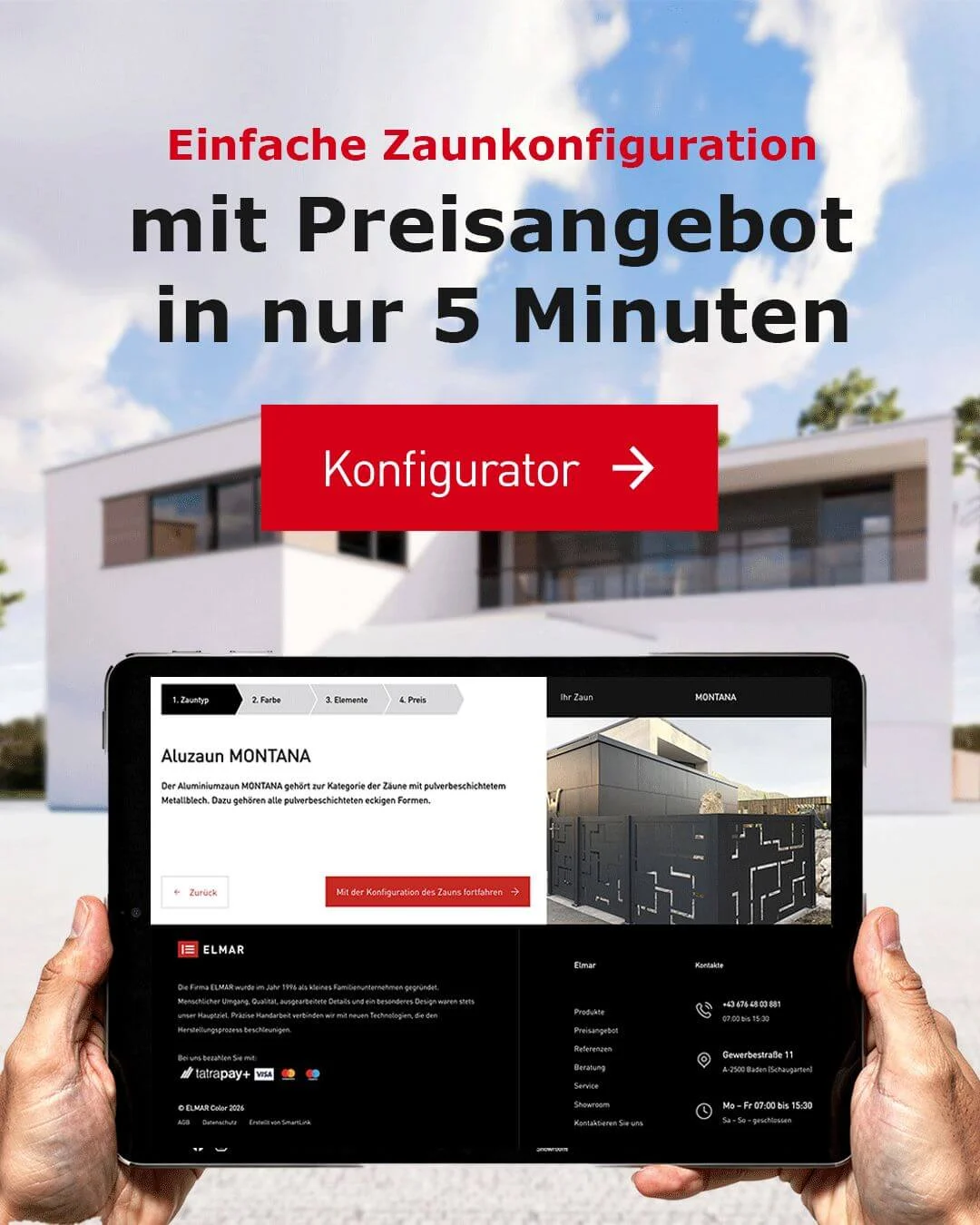 Einfache Zaunkonfiguration mit Preisangebot in nur 5 Minuten